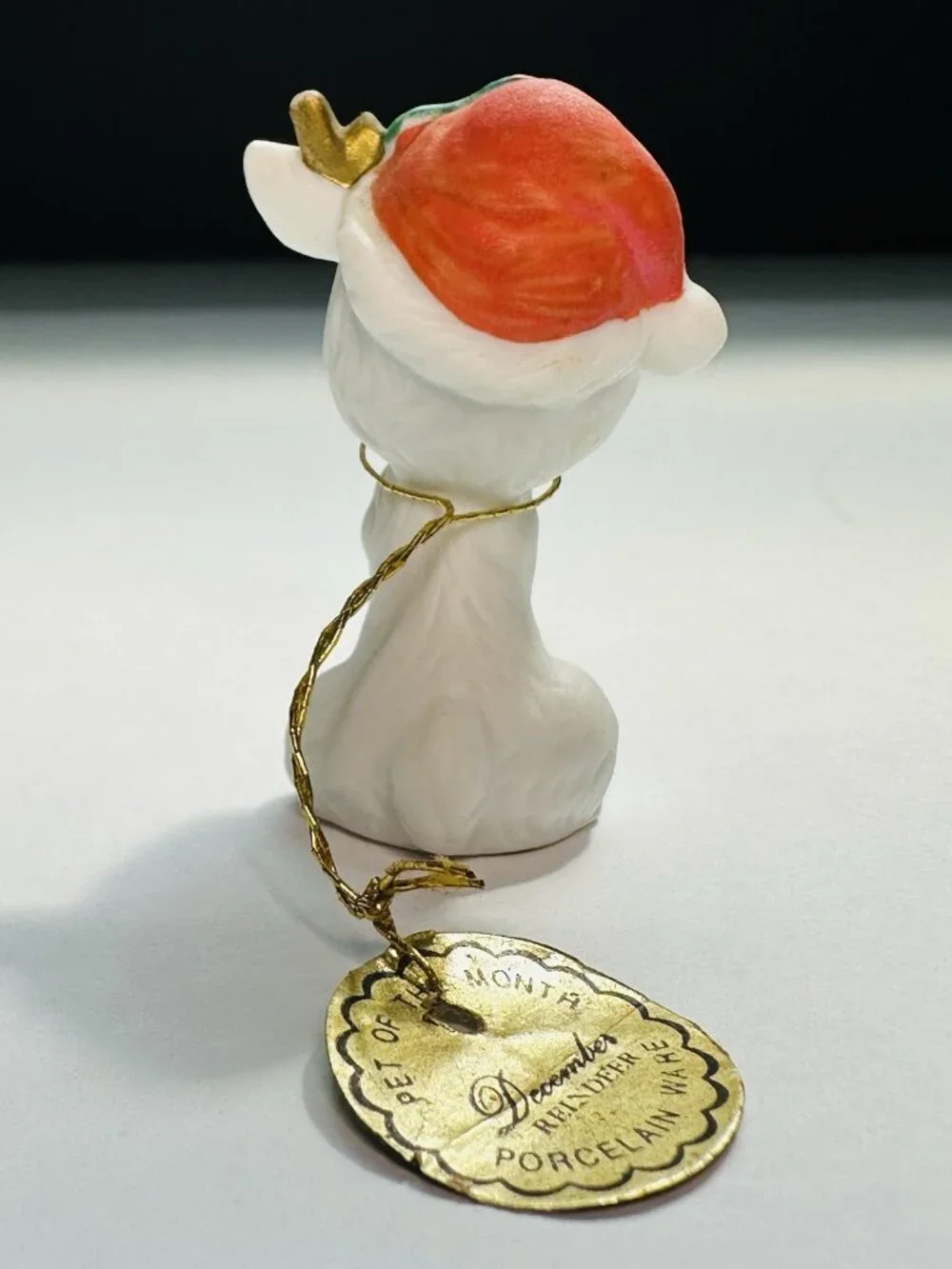Napcoware Christmas Reindeer Figurine Pet Of The Month December Tag Japan 9879